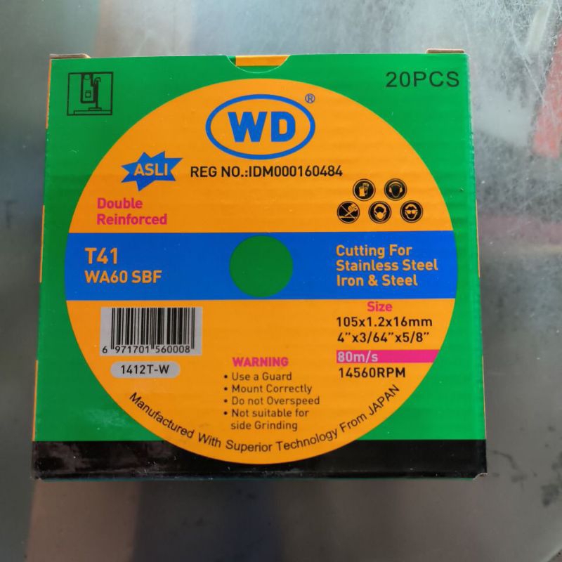 WD Reg. No:IDM00016084 T41 WA60 SBF 1412T-W