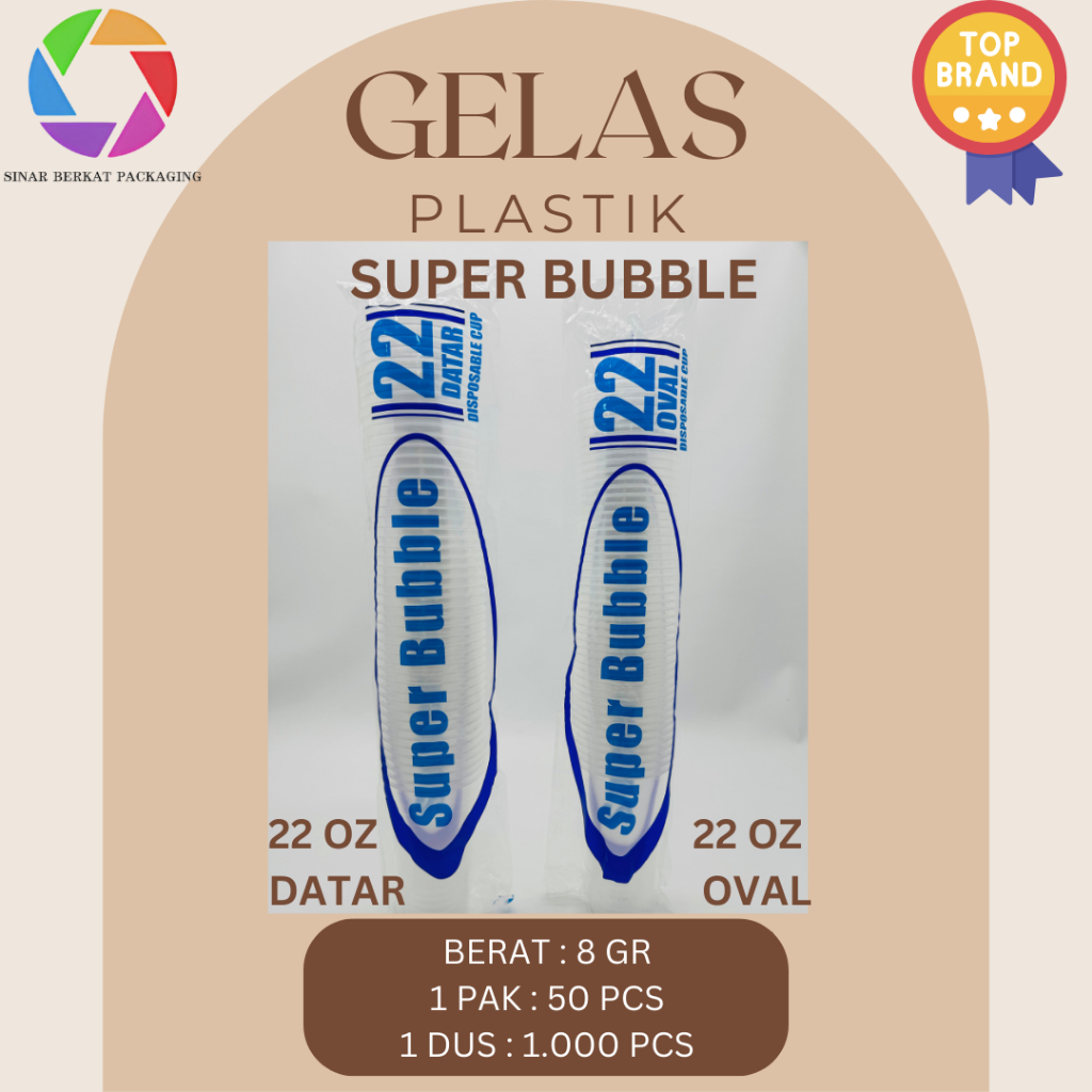 Gelas Plastik 22 oz Bening Tebal