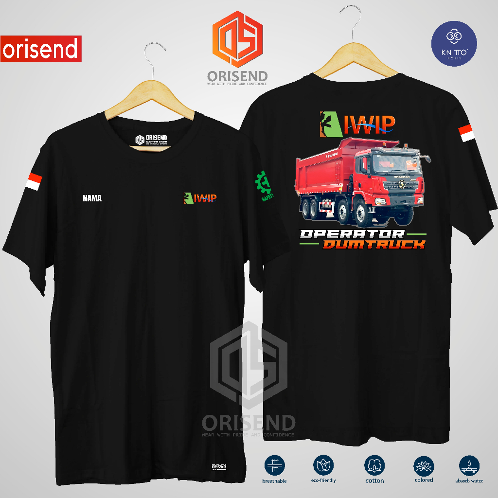 ORISEND KAOS PT IWIP DUMTRUCK SHACKMAN DESAIN TERBARU BAHAN COTTON COMBED