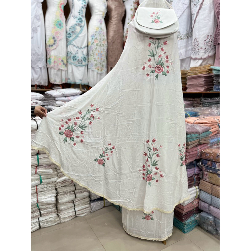 mukena bordir katun rayon