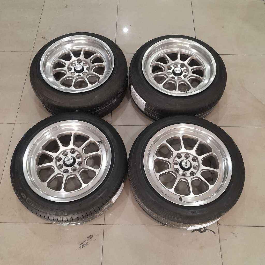 Velg Mobil Seken Racing Rays Celong Ring 16 Lebar 8/9 Et30/25 Pcd 8x100/114,3 Plus Ban michelin 185/