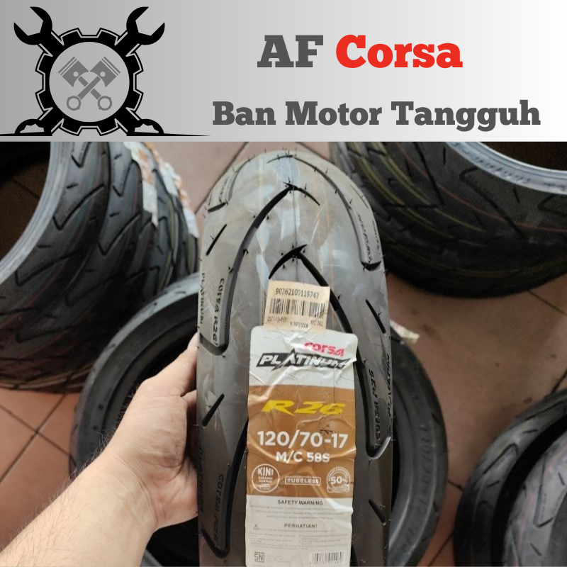 Ban Corsa Ring 17 Platinum R26 120/70-17 Ban Luar Tubeless Ban Motor Ban Donat Pembuatan 2024 Baru