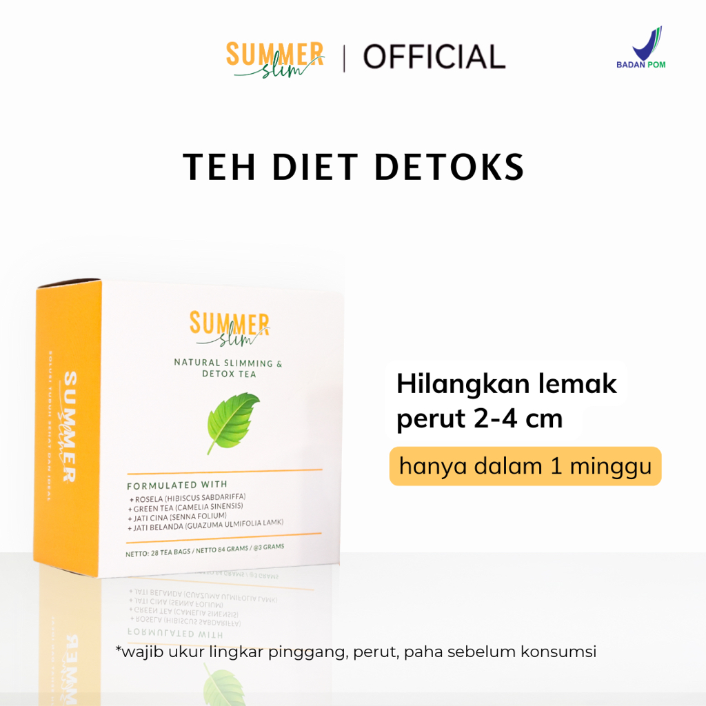 TEH DIET | Summer Slim Slimming & Detoks Tea | Suplemen Diet | Pelangsing herbal