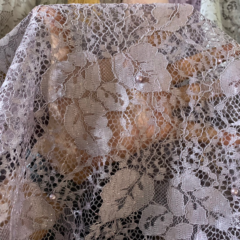 kain brukat glitter - kain brokat mute - kain brukat import - [UNGU TARO]