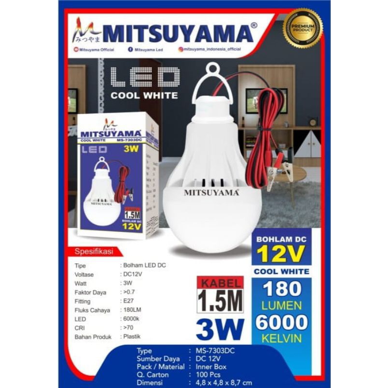 LAMPU LED AKI MITSUYAMA DC 3 WATT 12 VOLT