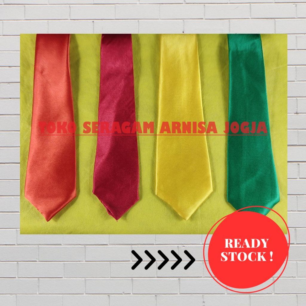 [MURAH] Dasi Warna | Dasi Kantoran | Dasi Polos Instan Perekat | Dasi Orange Polos | Dasi Merah Polo