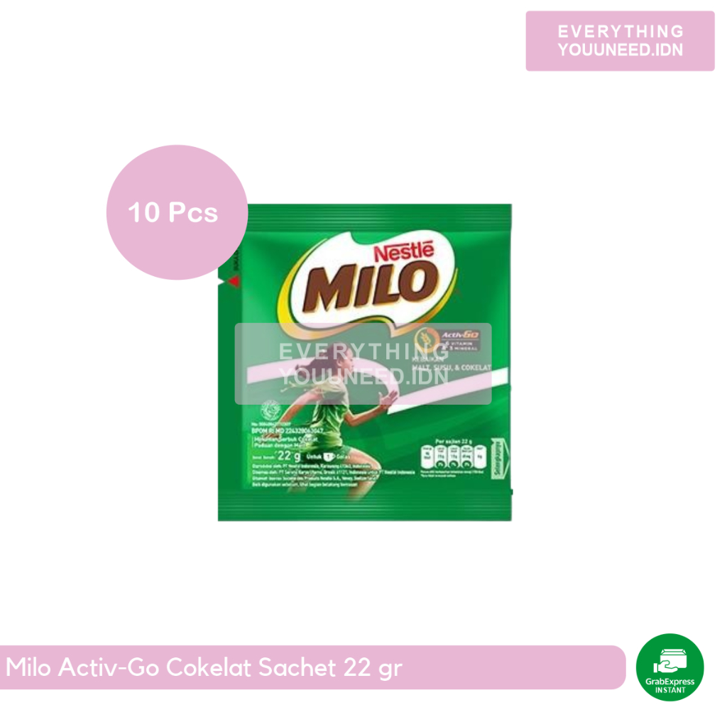 

Milo Activ-Go Cokelat Sachet 22 gr Isi 10 Pcs