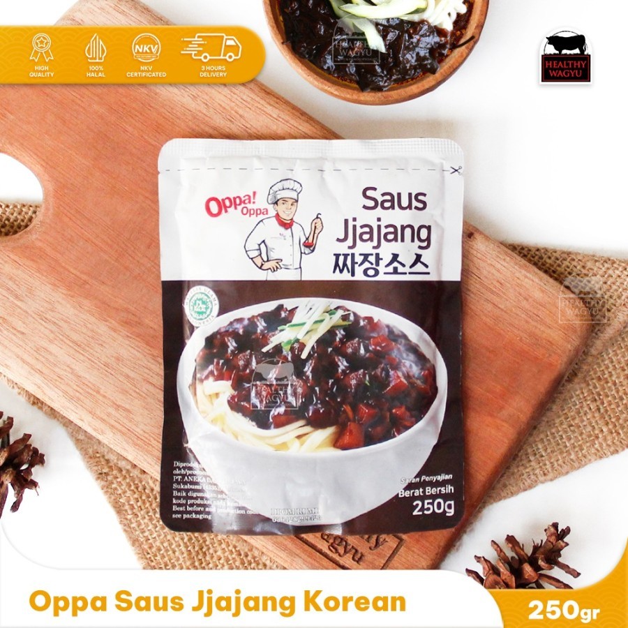 

Oppa Saus Jjajang Pasta Kedelai Hitam Saus Jjajangmyeon Halal 250gr Healthy Wagyu