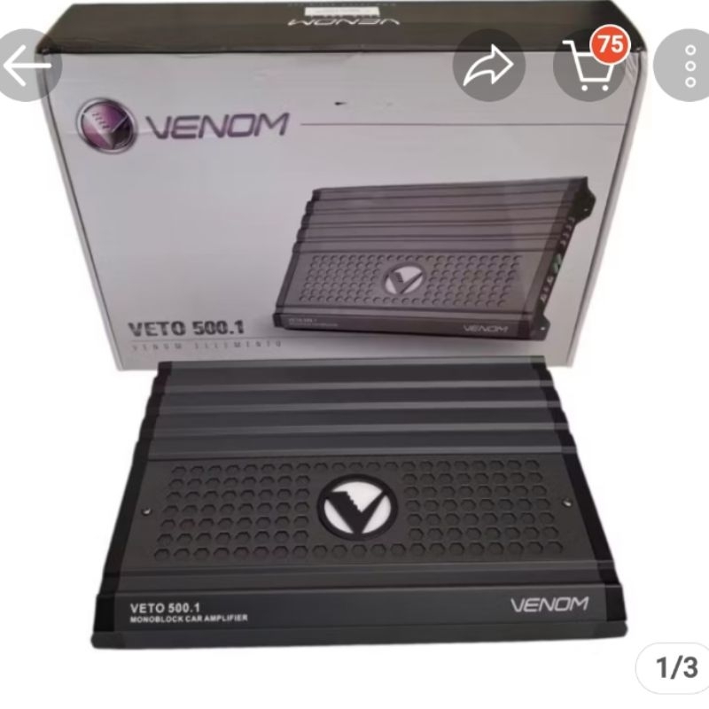 Power Monoblock Venom Elemento Veto 500.1 Amplifier Monoblock Audio Mobil Garansi Resmi Venom