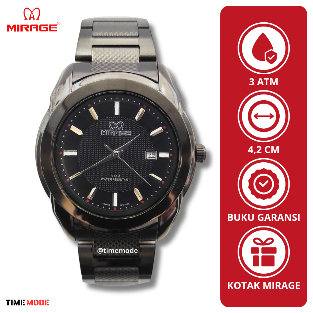 MIRAGE Jam Tangan Pria Mirage Original 7407 BRP M Tanggal Analog