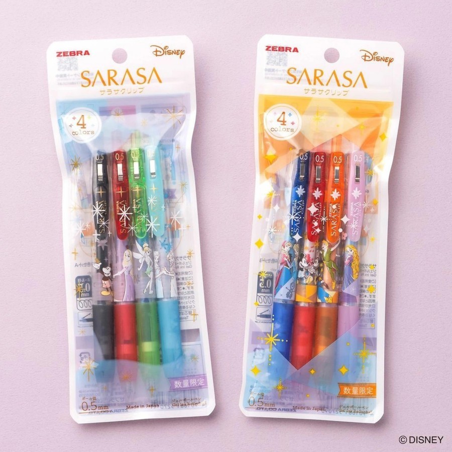 

Zebra Sarasa Disney Fantasy Set of 4 Frozen Tangled Mickey Gel Ink Pen 0.5mm Pulpen Limited Edition