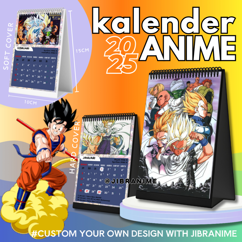 

Calendar / kalender meja 2025 anime Dragon Ball / Custom kalender