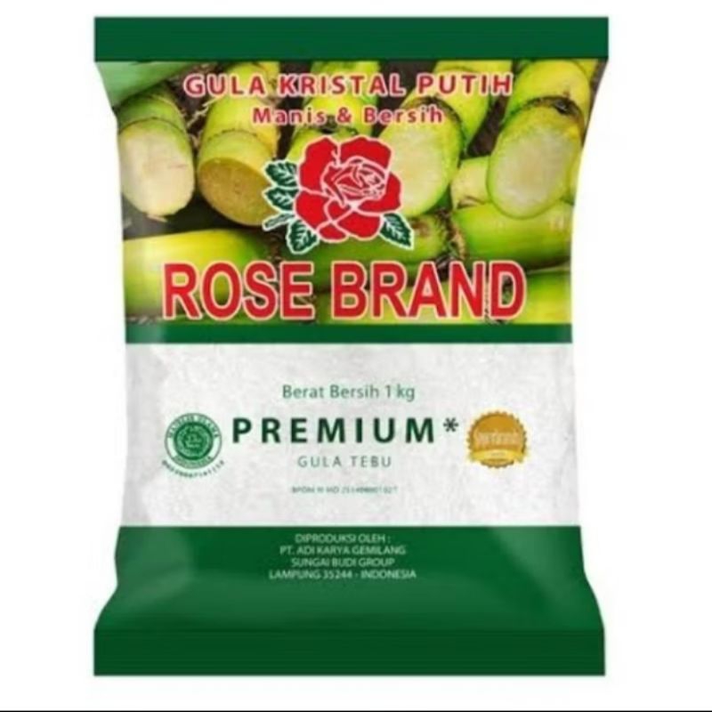 

Gula Kristal Putih Manis & Bersih Rose Brand Premium Hijau kemasan 1 kg