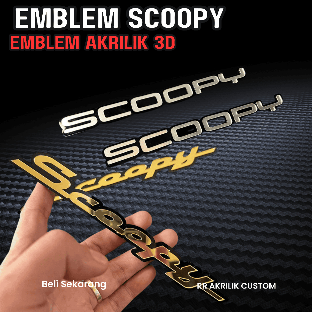 Emblem SCOOPY Logo Scoopy Tulisan Scoopy Timbul 3D SCOOPY 2018 SCOOPY 2021 SCOOPY KARBU SCOOPY Prest