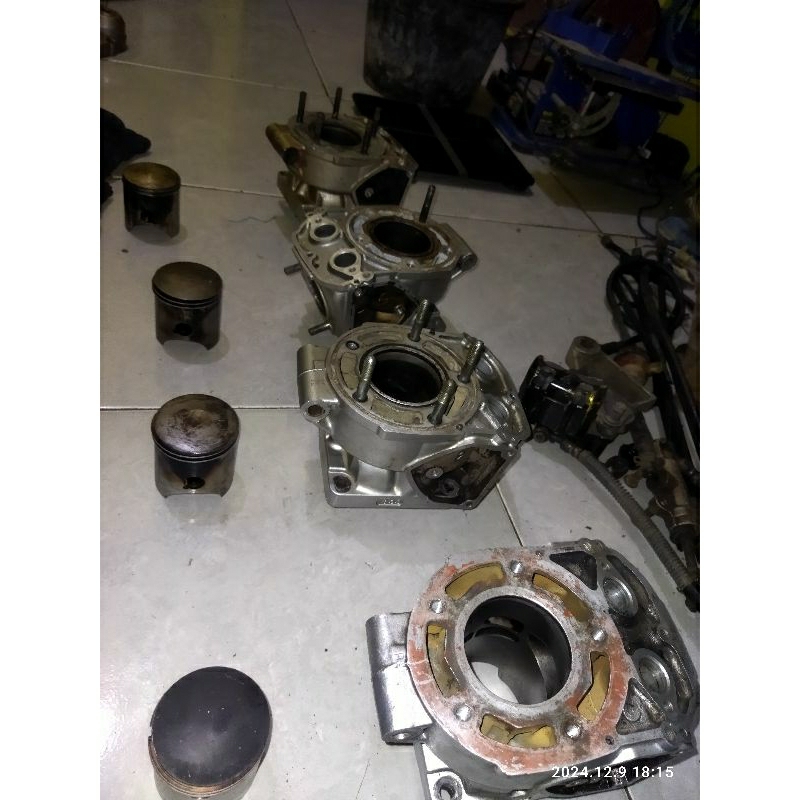 BLOK SET PISTON NINJA R SS RR KODE 1855 SECOND COPOTAN ORI BELUM OB PORTING