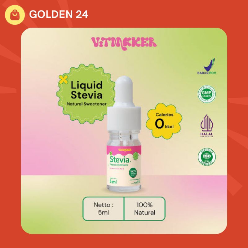 

Vitmaker Liquid Stevia Pemanis Alami (Pengganti Gula dengan 0 kalori) ukuran 5 ML