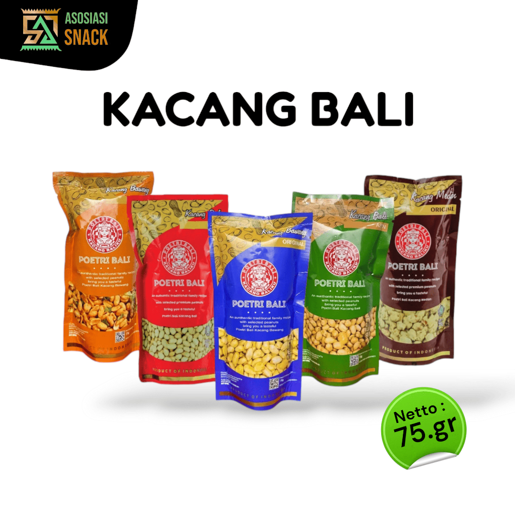 

KACANG POETRI BALI 75.gr cemilan enak dan nikmat all varian rasa