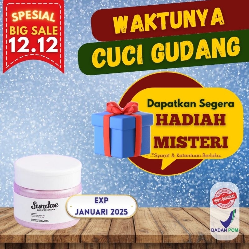 SUNDAE - Shower Cream - Love & Dear / Sabun Mandi Kulit Jerawat Punggung, Dada, Eksim, Sensitif