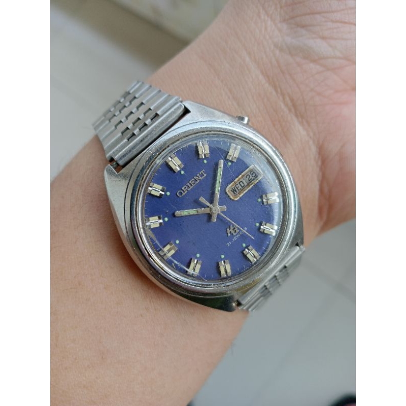 jam orient automatic blue dial original