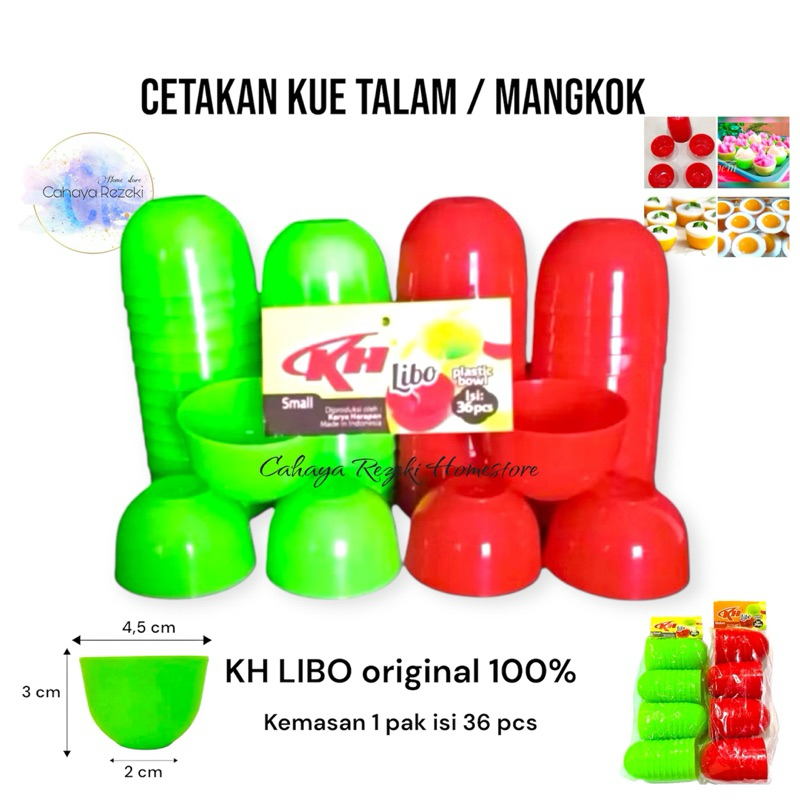 [ 36 pcs ] Cetakan Kue Talam KH LIBO  Isi 36 pcs | Cetakan Plastik | Mangkok Mini | Cetakan Puding |