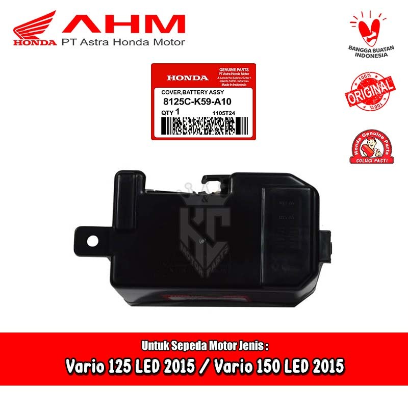 Cover Box Tutup Aki Baterai Honda Vario 125 150 LED 2015 Original AHM 8125C-K59-A10