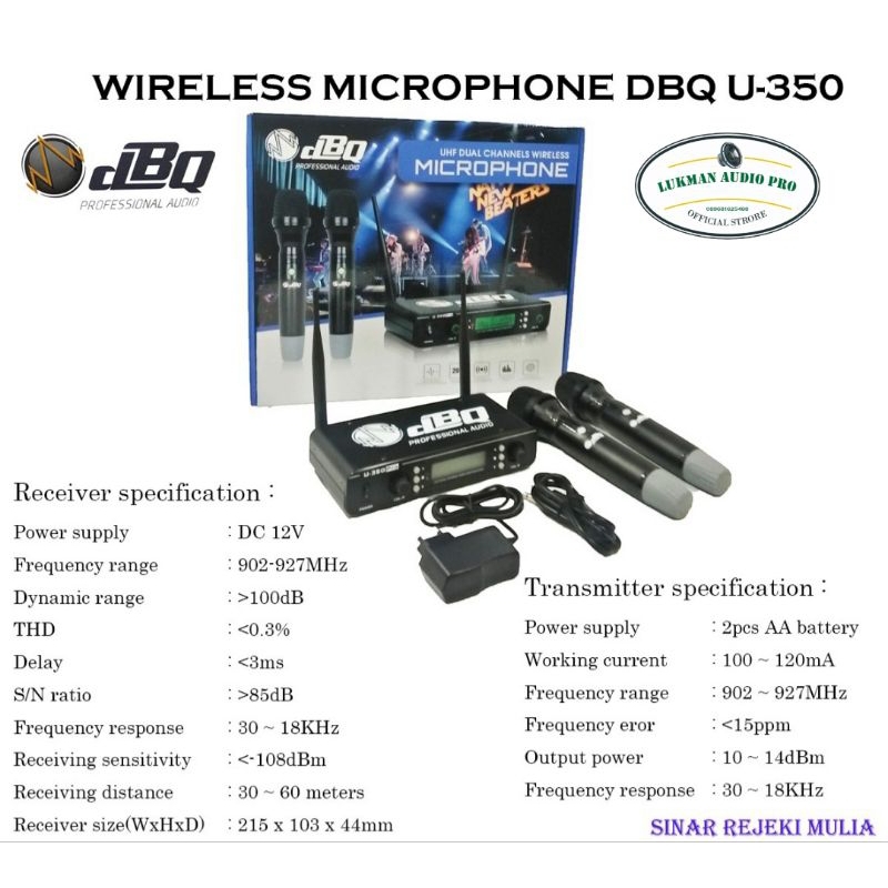 Microphone/mic wireless DBQ U-350 PRO Original
