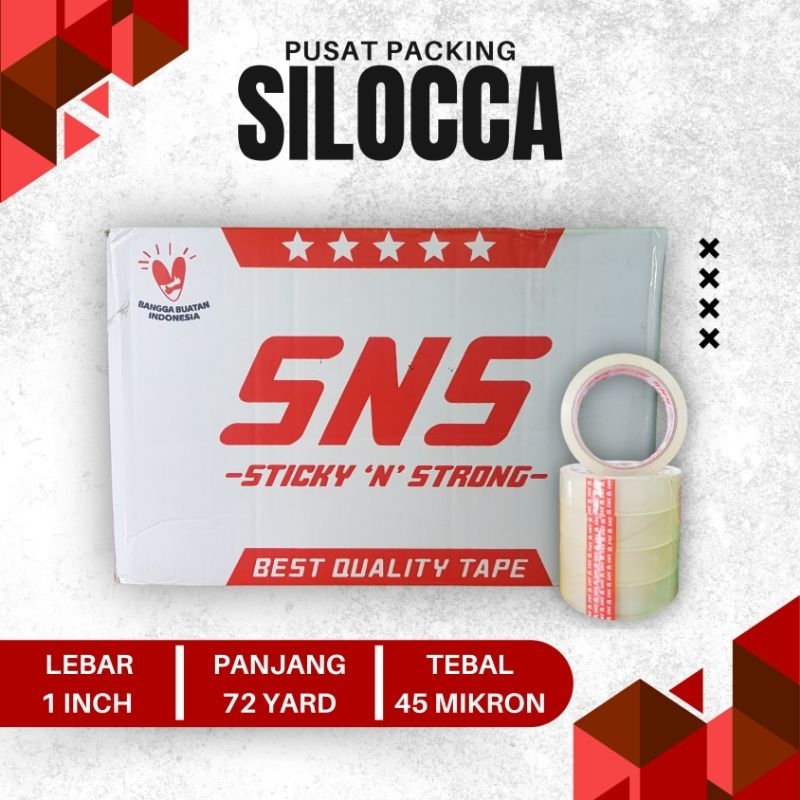 

SOLASI/SELOTIP 1 INCH X 72 YARD SNS KUALITAS TERBAIK/ISOLASI/LAKBAN/TAPE
