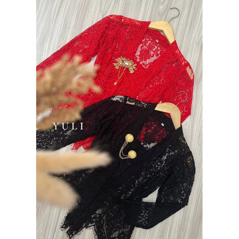 Kebaya Shelena brokat katun swis super premium| kebaya bali kutubaru modern yuli kebaya bali