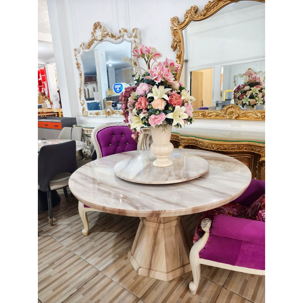 MEJA MARMER BULAT - MEJA MARMER - MEJA PUTAR - GRATIS ONGKIR WILAYAH BANDARLAMPUNG