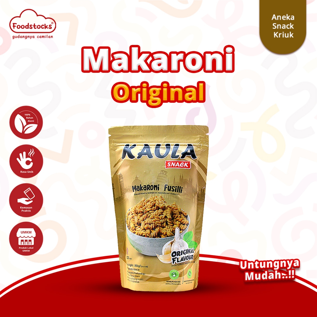 

Makaroni Fusilli Original 100gr Kaula Snack