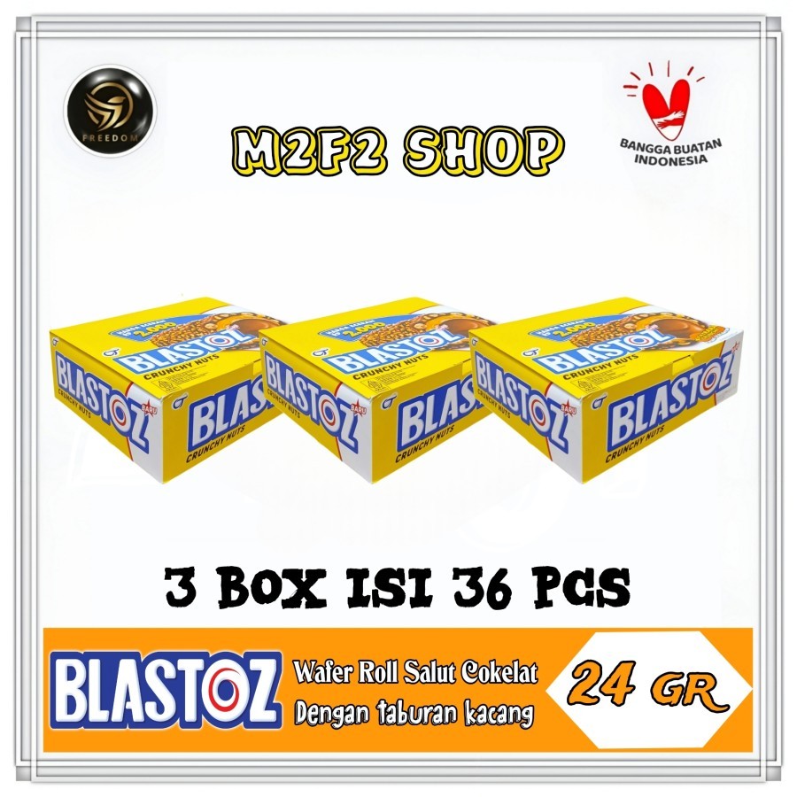 

Tango Wafer Roll Blastoz Crunchy Nuts | Krim Cokelat Taburan Kacang - 24 gr (Kemasan 3 Box)