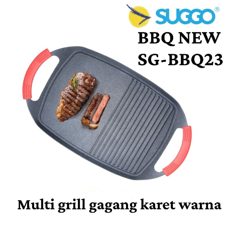 Multi Grill Pan Alat Panggangan Datar Sosis Ayam Daging Teflon Anti Lengket Serbaguna