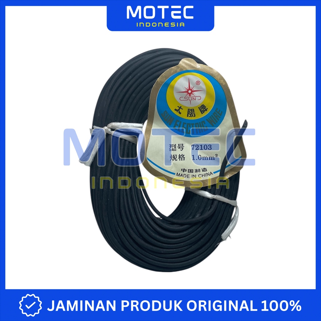 KABEL BODY MOTOR LISTRIK 1 MM 1 ROLL 20M TERMURAH WARNA HITAM