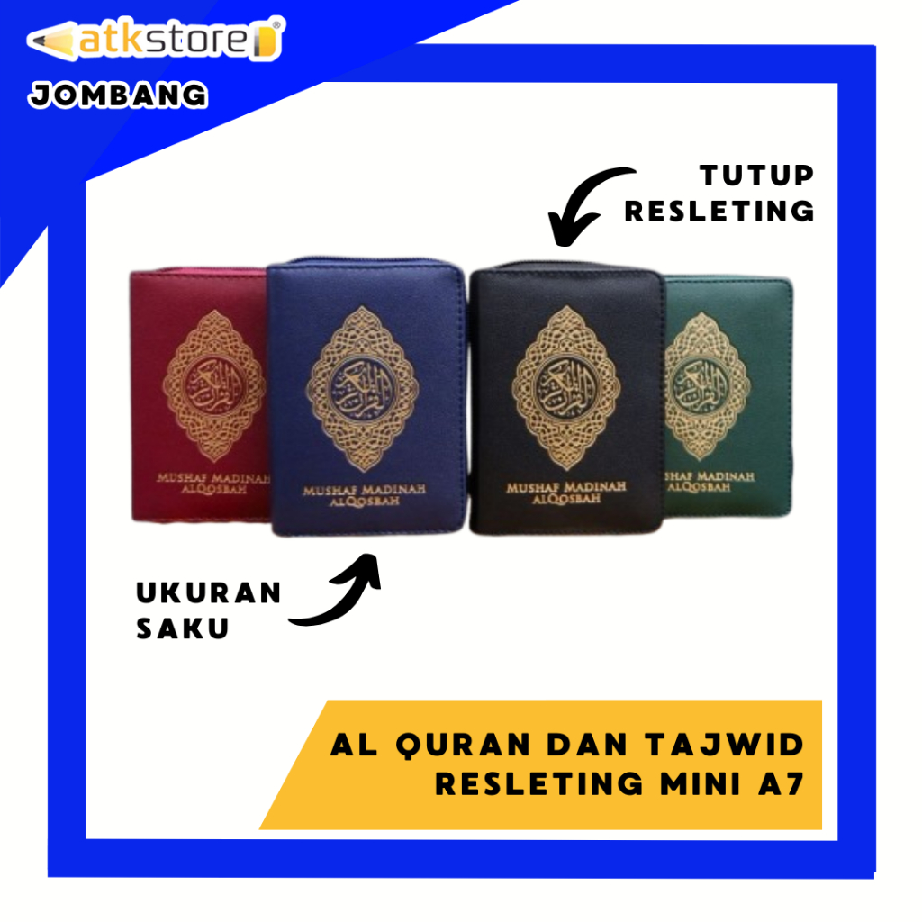 Al Quran dan Tajwid Mini Resleting Ukuran Saku A7 Cahaya Agency Al Quran Tajwid Mini - ATJ