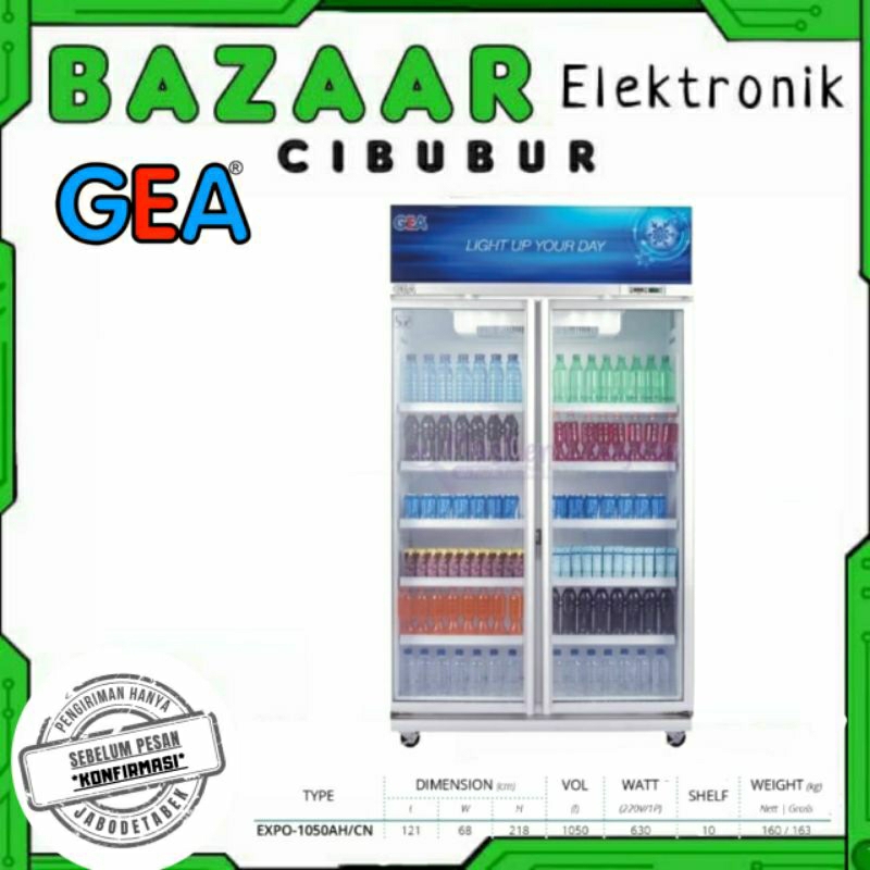 SHOWCASE GEA 2 PINTU EXPO1050 / EXPO 1050 / EXPO-1050 AH/CN 1050LITER