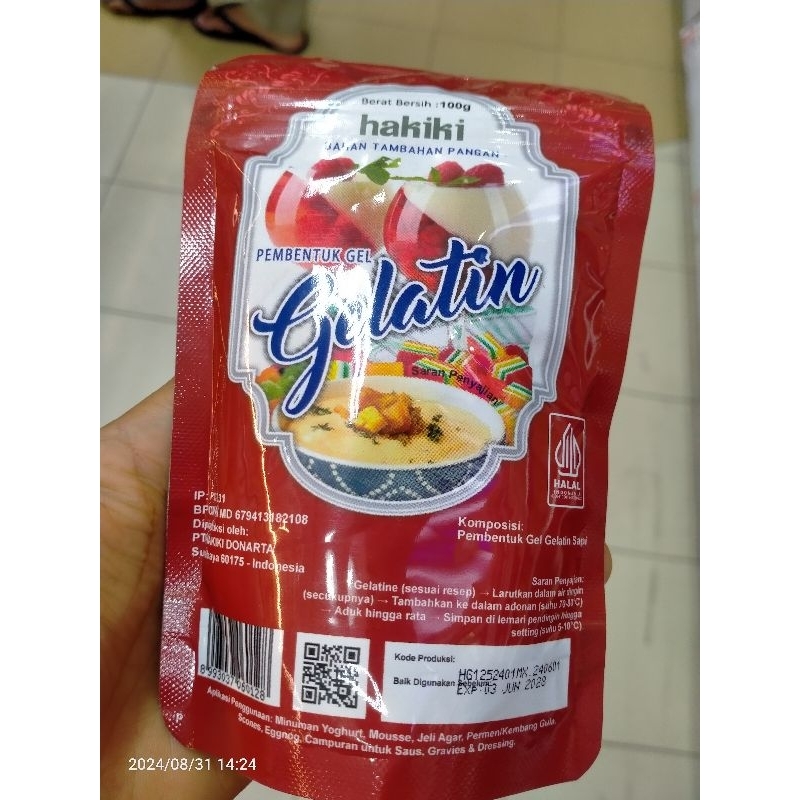 

Gelatin Hakiki 100gr Gelatin Bubuk - Pembentuk Gel Gelatin Sapi - Bahan tambahan pangan