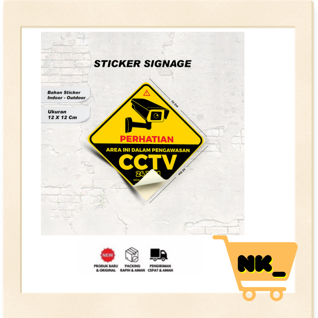 

NK - STIKER CCTV 24 JAM/ MURAH BAHAN VINLY / STIKER CCTV UKURAN 12 X 12 / STIKER SIGNAGE CCTV 24 JAM / INDOOR - OUTDOOR,,,