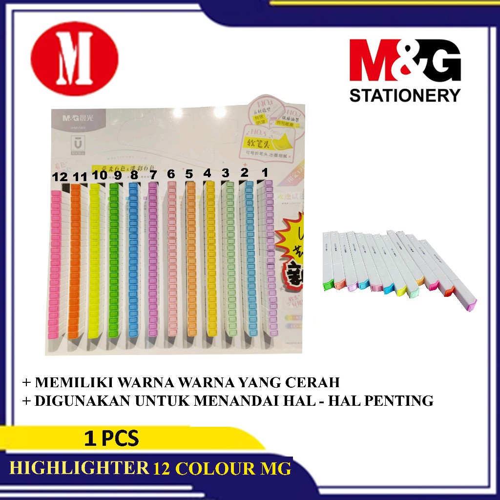 

M&G Highlighter 12 Colour/ Pen Pena Penanda