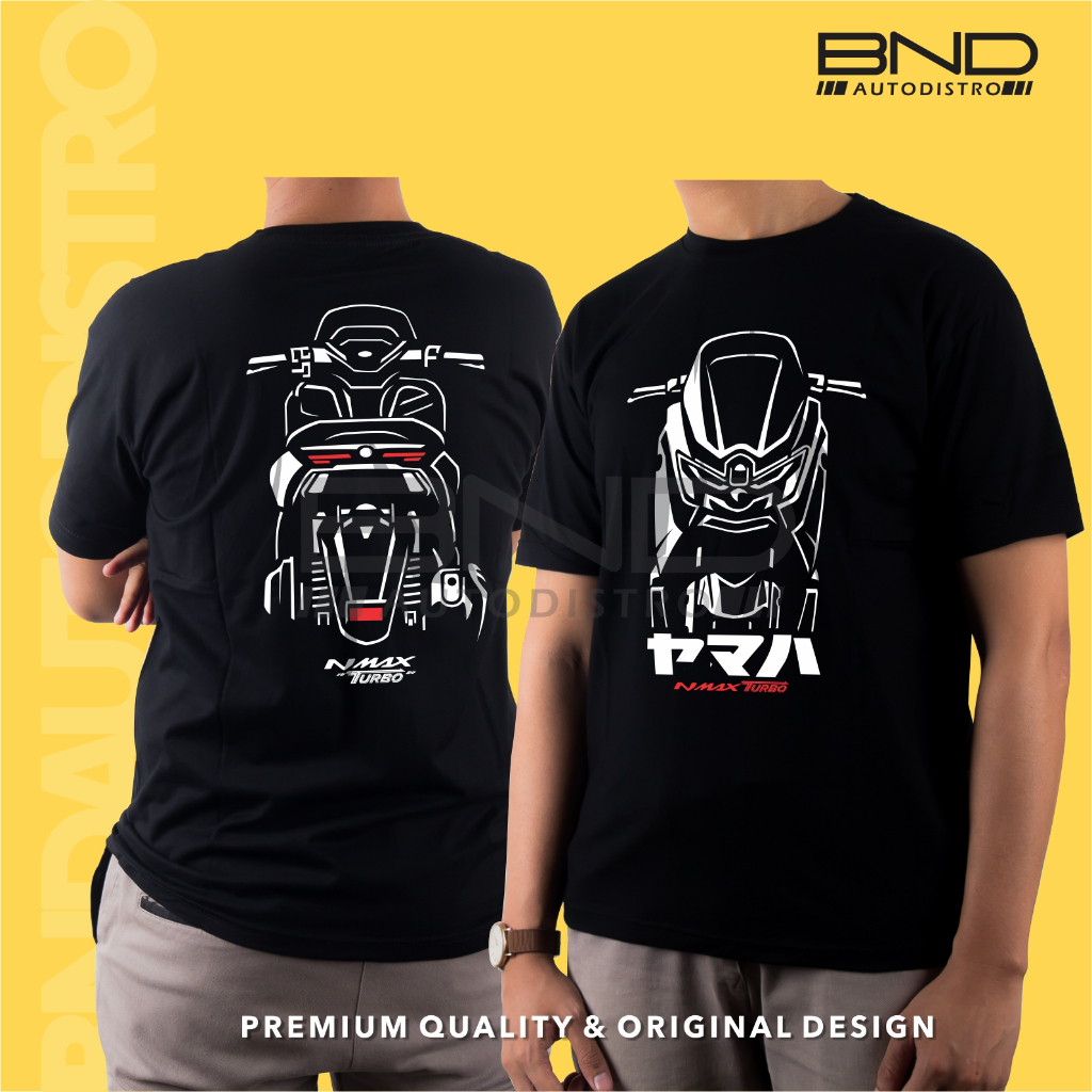 BND - Kaos Yamaha Nmax Turbo 155 FR T-Shirt Baju Kaos Nmax Kaos Motor Kaos Otomotif Kaos Distro Pria