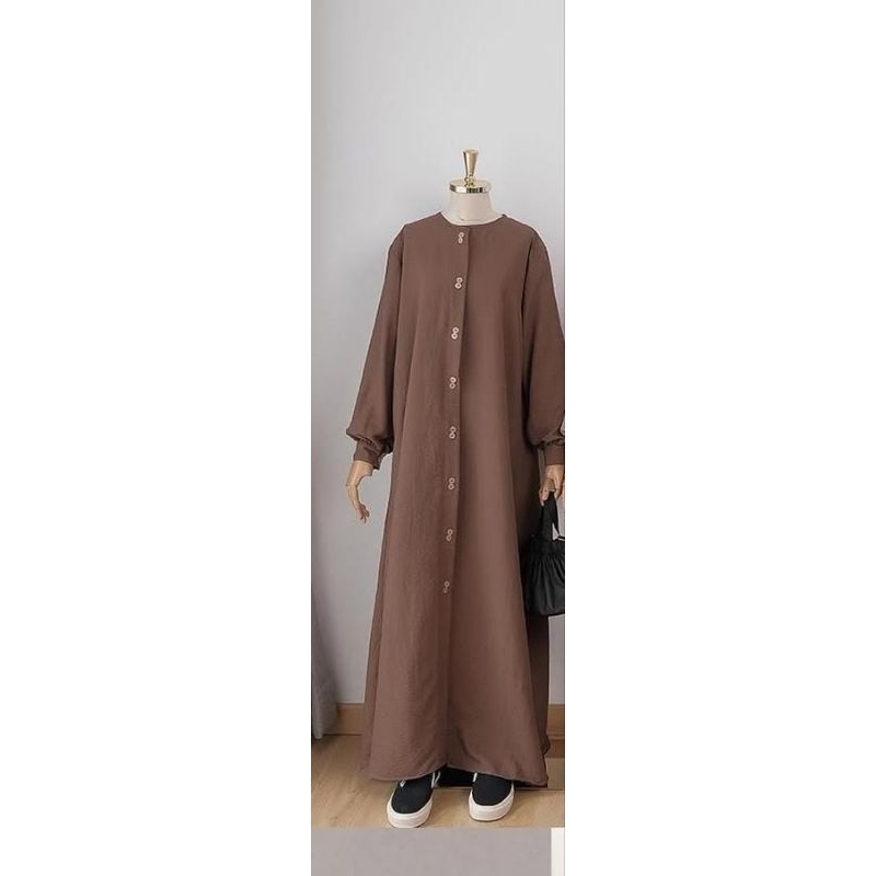 preloved muslimah basic sahla abaya warna coklat