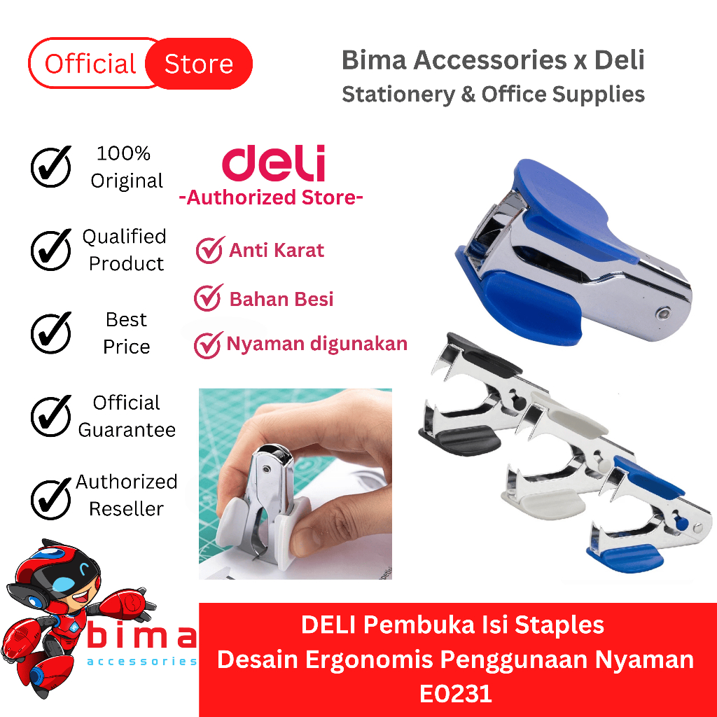 

DELI Staples Remover Removal Pembuka Staples Isi Stapler Desain Ergonomis Penggunaan Nyaman E0231