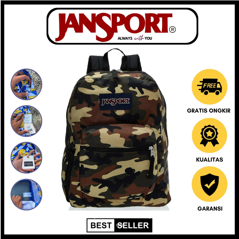 SPESIAL PROMO GRATIS ONGKIR 100% JanSport Tas Ransel / Backpack / Daypack Cross Town Navy Tas Janspo