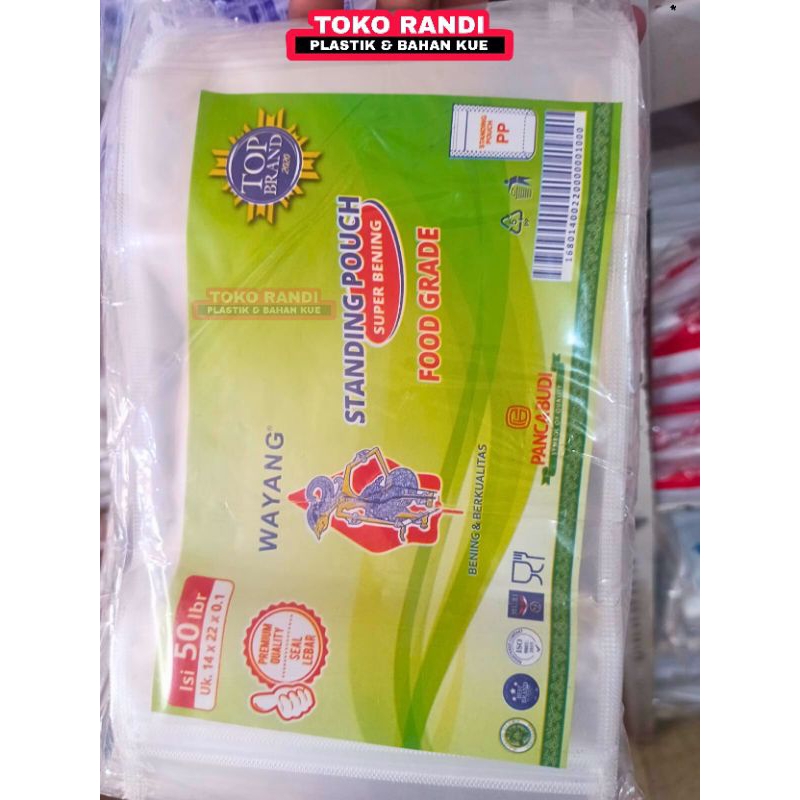 PLASTIK PP STANDING POUCH WAYANG 14 x 22 x (100mic) Isi 50 Lembar
