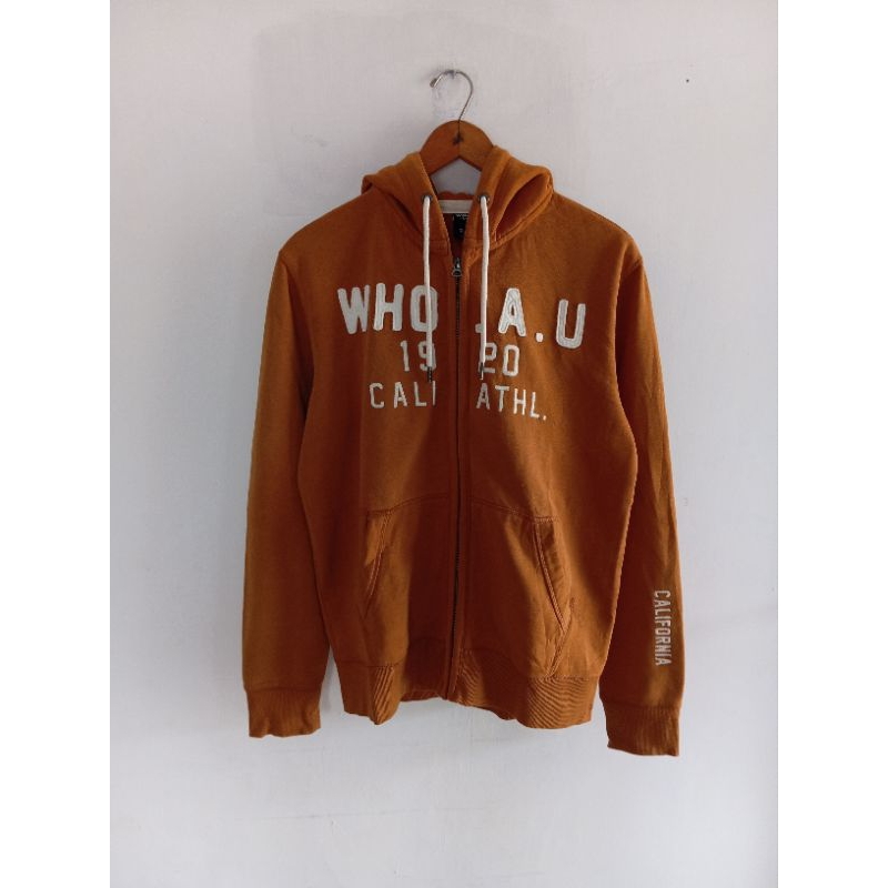 zipper hoodie California WHO AU coklat
