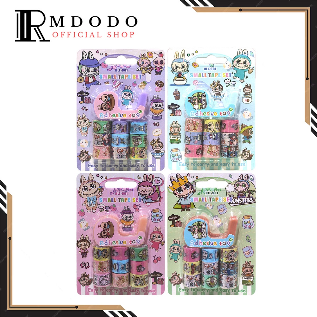 

Rmdodo - Selotip Washi Roll Sticker Labubu [1 Set] / Dekoratif Tape DIY Label Scrapbook HLL-901