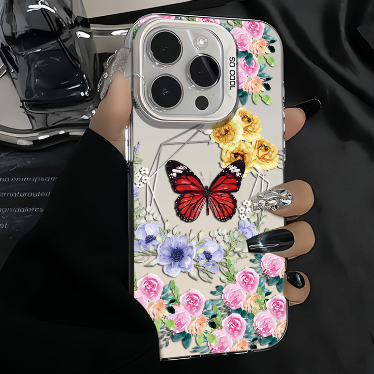 Floral Red Butterfly Premium Matte Hard Case Hp OPPO RENO11 RENO8T RENO11PRO Casing Ponsel RENO4/6/1