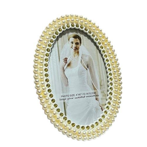 Bingkai Foto Aesthetic Oval / Pajangan Dekorasi Meja / Photo Frame Aesthetic Mutiara Oval / Bingkai 