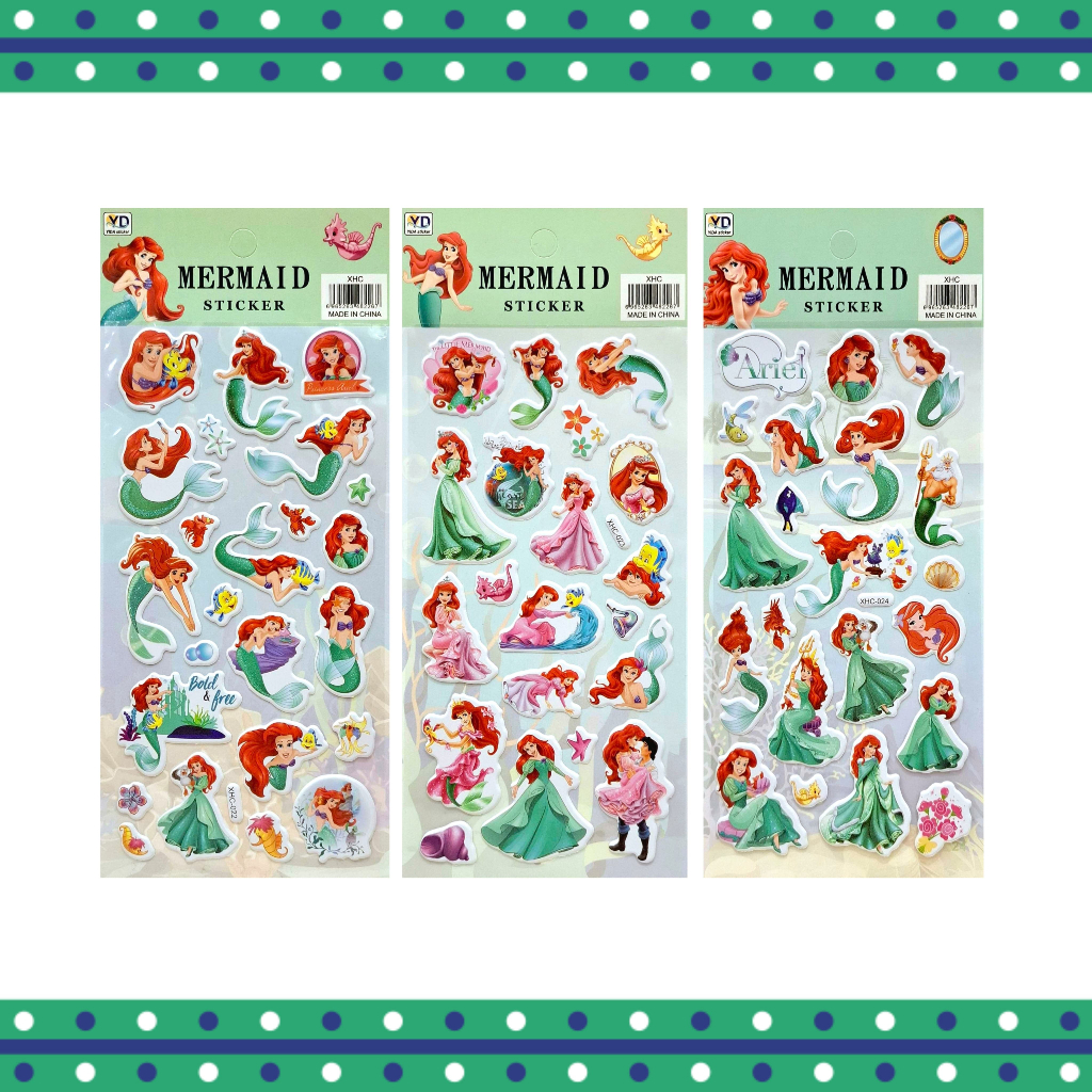 

[XHC] Sticker Timbul Gambar Tempel Stiker Anak Karakter Kartun Disney Princess Ariel