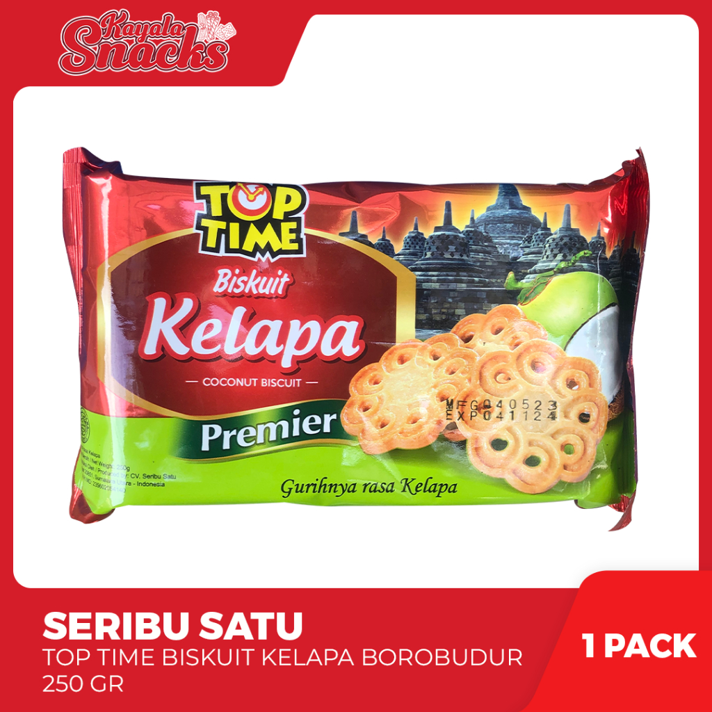 

SERIBU SATU Top Time Biskuit Kelapa Borobudur 250gr - 1 Pack x 5 Pcs