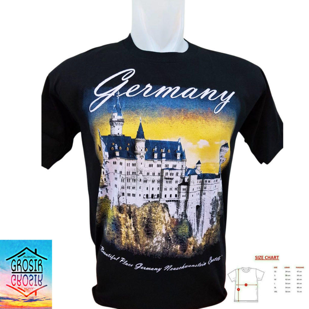 Kaos Hitam Souvenir Negara Germany Jerman Souvenir Jerman Eropa